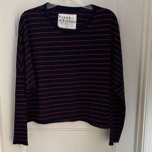 Frank & Eileen Striped Long Sleeve in Navy and Red